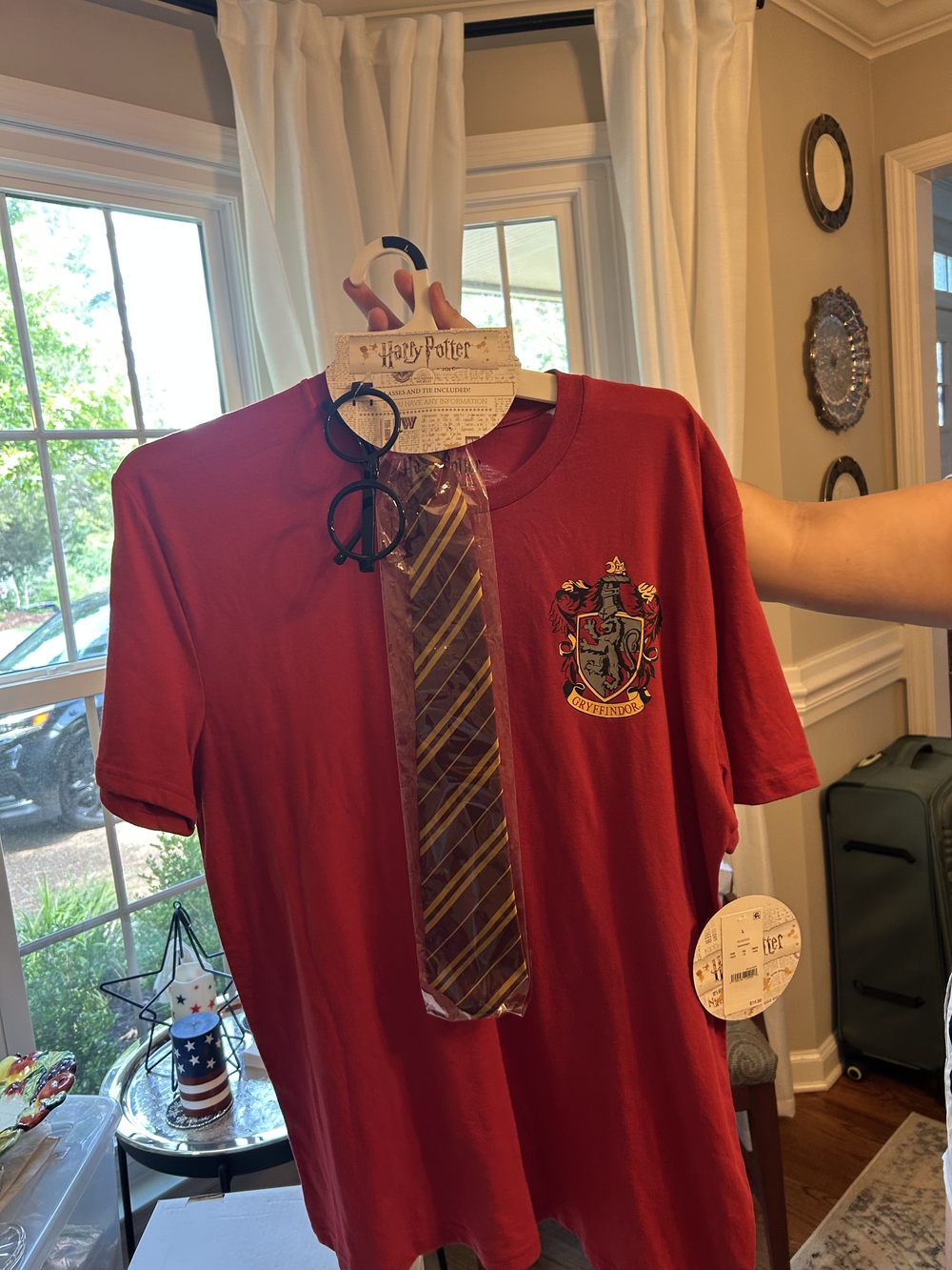 Gryffindor Red Harry Potter T-Shirt with Tie & Glasses